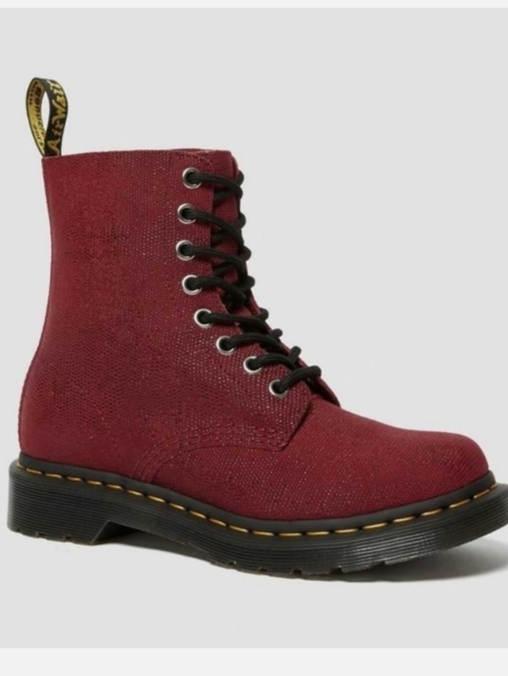 Dr Martens 1460 Pascal Stingray Textured Leather Boot in Cherry Glitter